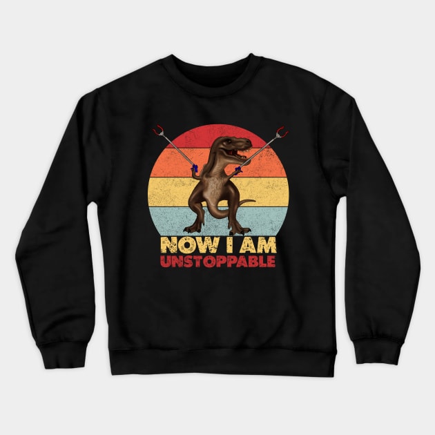 Funny T rex, with Pincers, Dinosaur, Unstoppable Crewneck Sweatshirt by dukito